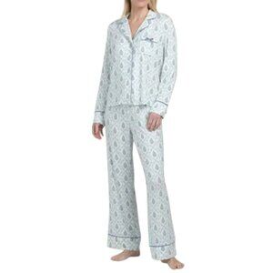 SHABBY CHIC Country Air 2pc Notch Collar Holiday Trellis Pajama Set